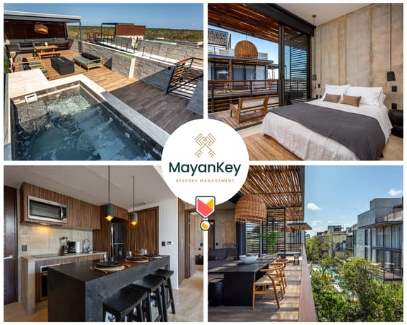 Luxe 3BR Cenote Penthouse w. 2 Private Pools & BBQ